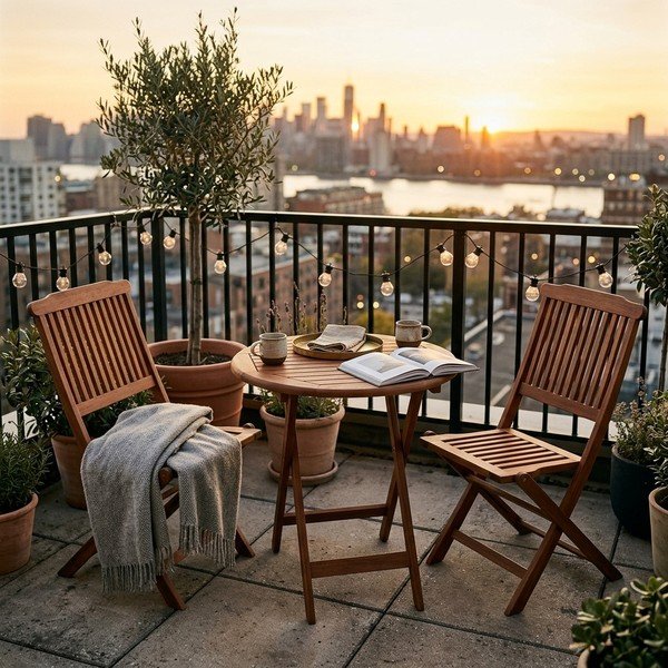 Komplet 2 balkonskih stolov in mize iz evkaliptusovega lesa Garden Pleasure Prague-image-1
