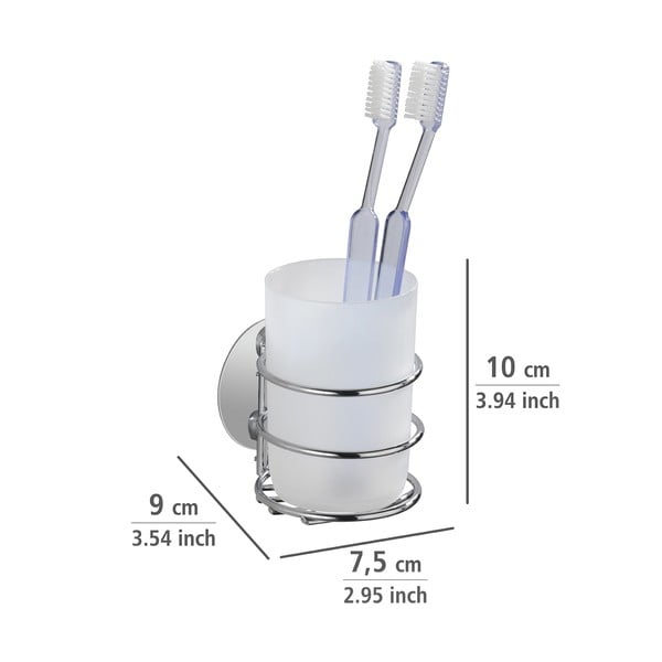 Siv komplet pripomočkov za kopalnico iz nerjavečega jekla z namestitvijo brez vrtanja Turbo-Loc – Wenko-image-2