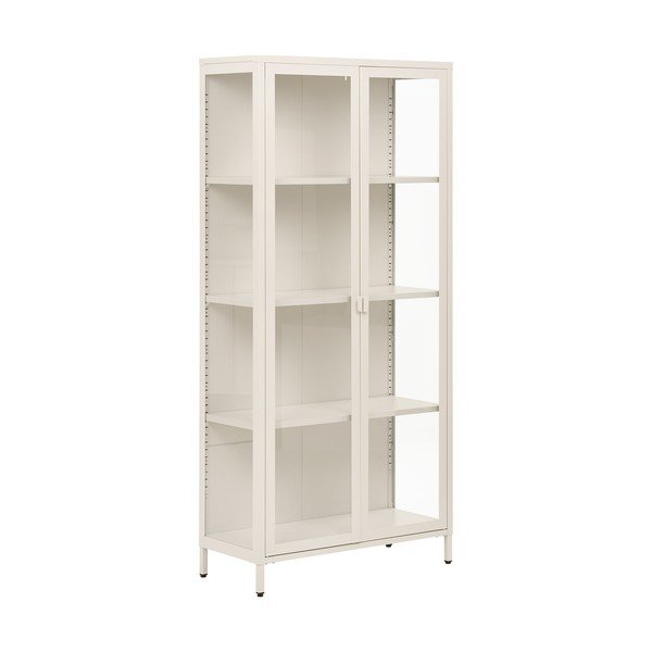 Kremno bela jeklena vitrina 80x175x35 cm Brisbane – House Nordic