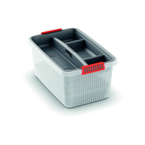 Siv plastičen razdelilnik za škatlo za shranjevanje 54,5x36x8,5 cm K Latch Box – KIS-image-3