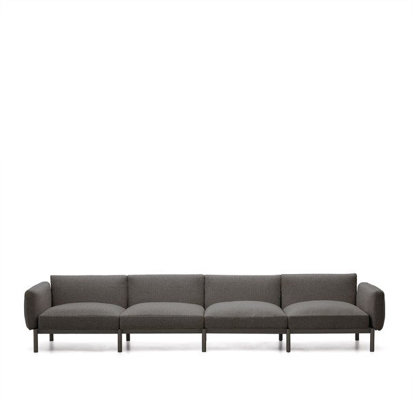 Temno siv vrtni modularni kavč 370 cm Sorells – Kave Home-image-2