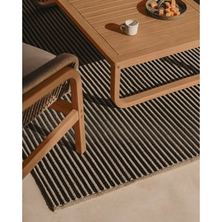 Črno-bež zunanja preproga 160x230 cm Satanca – Kave Home