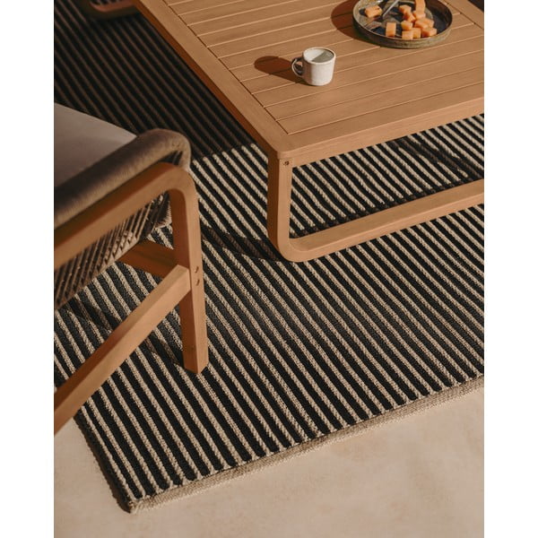 Črno-bež zunanja preproga 160x230 cm Satanca – Kave Home-image-1