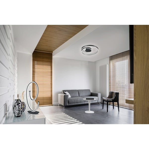 Črna LED stropna svetilka z glasovnim upravljanjem s pomočjo mobilne aplikacije s kovinskim senčilom Ciola – CINQUE-image-1