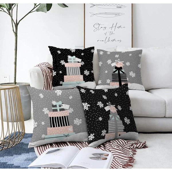 Prevleke za blazino v kompletu 4 ks z božičnim motivom 43x43 cm Merry Christmas – Mila Home