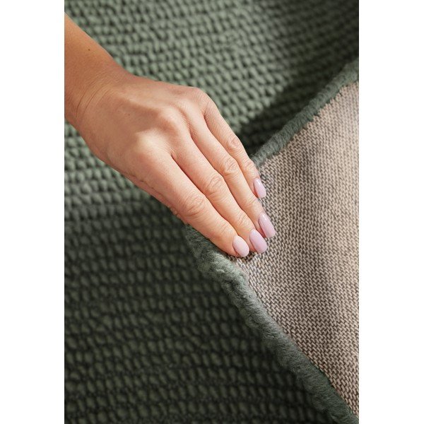 Temno zelen ročno tkan volnen tekač 80x300 cm Calmio – Hanse Home-image-3