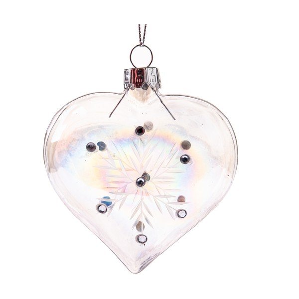 Steklen okrasek za jelko 8,5 cm Heart – Dakls