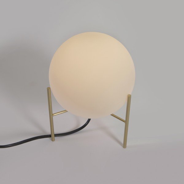 Namizna svetilka s steklenim senčnikom v beli in zlati barvi (višina 22 cm) Seina - Kave Home-image-2