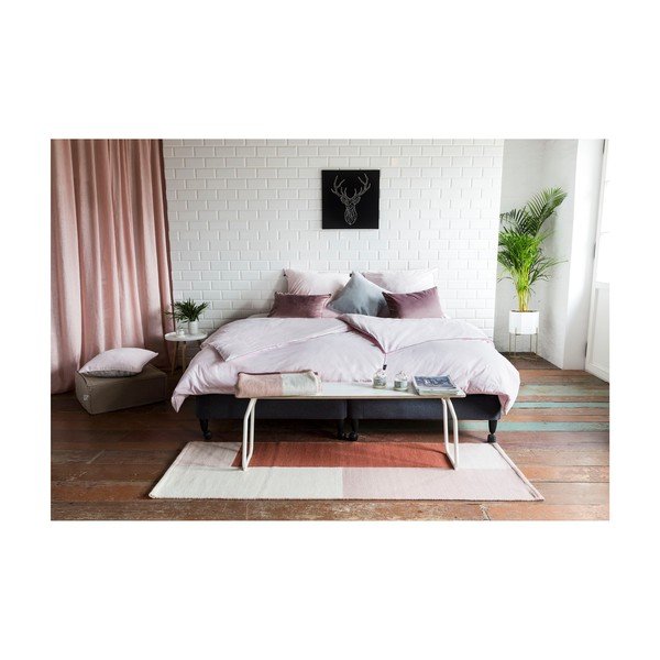 Rožnata prevleka za odejo za zakonsko posteljo/podaljšana iz egiptovskega bombaža 200x220 cm Peonia – WeLoveBeds-image-3