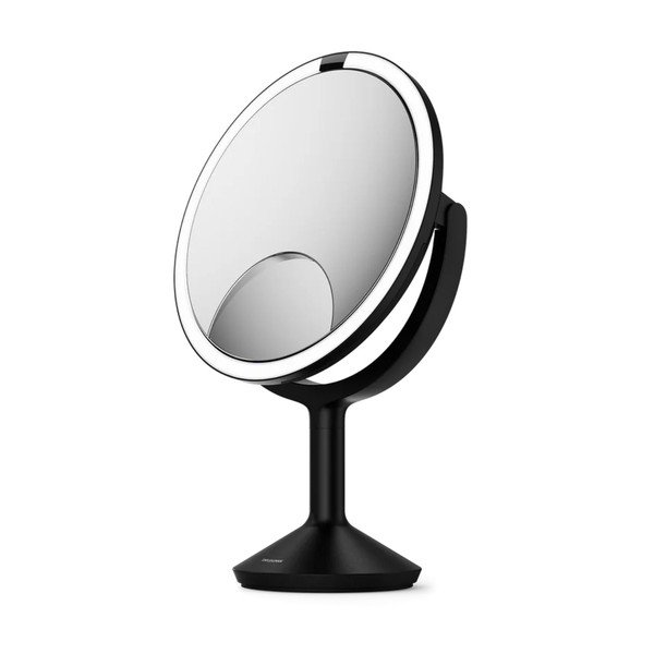 Kozmetično ogledalo z lučjo/povečevalno (5x povečava/10x povečava) ø 25 cm Trio Max – simplehuman