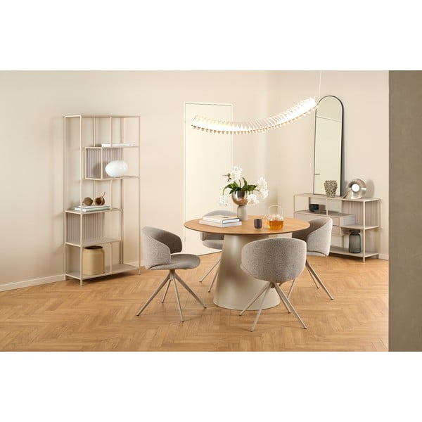 Okrogla jedilna miza z mizno ploščo v hrastovem dekorju ø 120 cm Soli – Actona-image-1