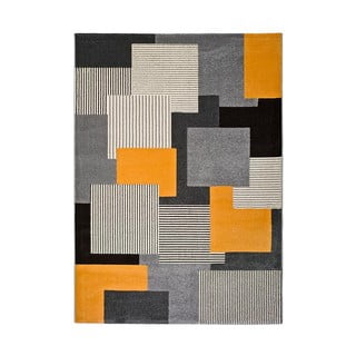 Oranžno-siva preproga Universal Leo Square, 80 x 150 cm