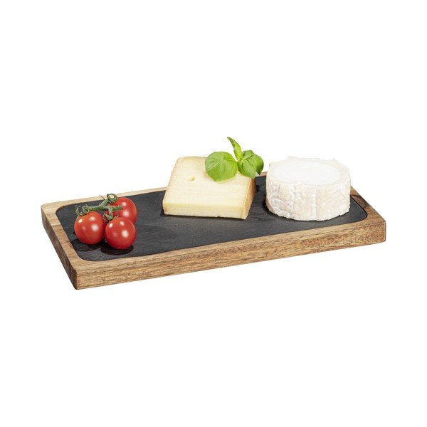 Črn/naraven lesen servirni krožnik 30x15 cm – Wenko-image-4