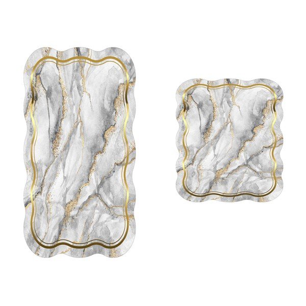 Sive/v zlati barvi kopalniške preproge v kompletu 2 ks 60x100 cm – Foutastic