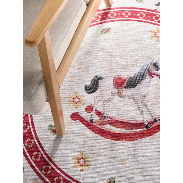 Rdeča okrogla preproga z božičnim motivom ø 160 cm Toy's Delight Rocking Horse – Villeroy&Boch-image-2