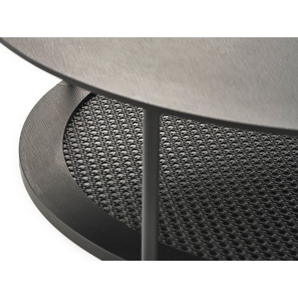 Črna okrogla klubska mizica ø 80 cm Pensacola – Unique Furniture-image-2