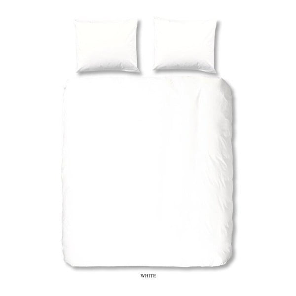 Belo bombažno posteljno perilo za zakonsko posteljo Dobro jutro Uni, 200 x 240 cm