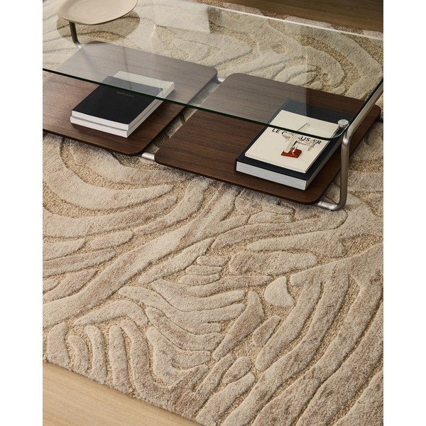 Bež ročno tkana preproga iz mešanice volne 200x300 cm Tribet – Kave Home-image-1