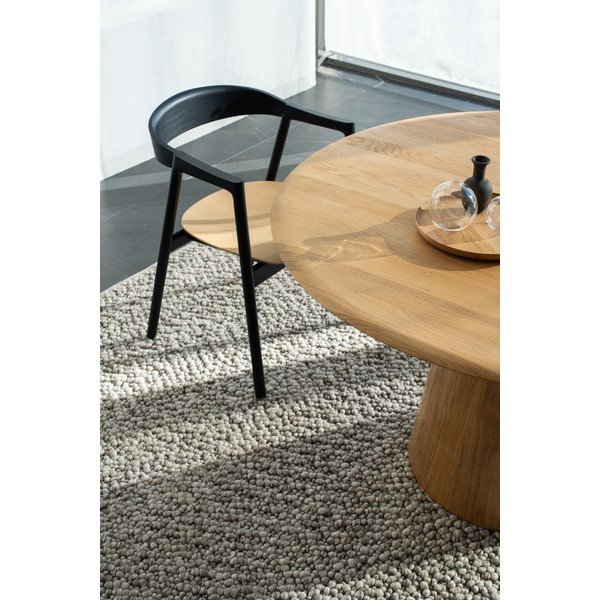 Okrogla jedilna miza iz masivnega hrasta v naravni barvi ø 126 cm Mushroom – Gazzda-image-1