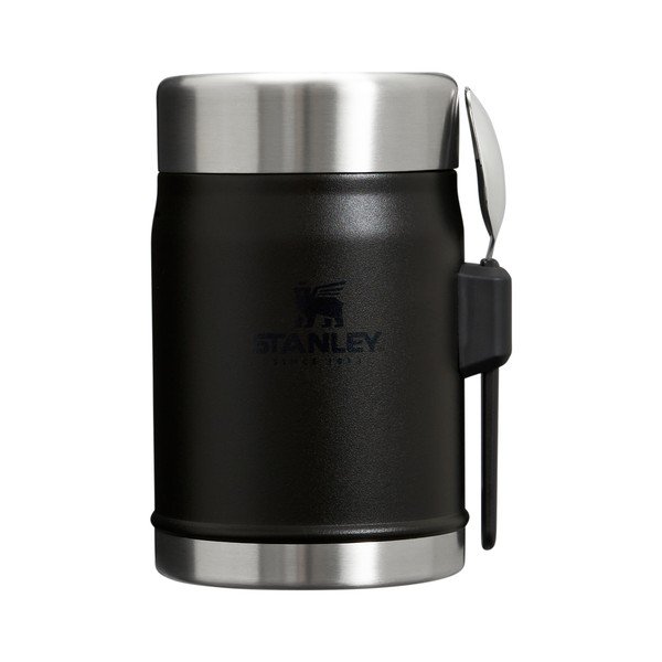Mat črna termovka za hrano iz nerjavečega jekla 400 ml Legendary Food Jar + Spork Black 2.0 – Stanley