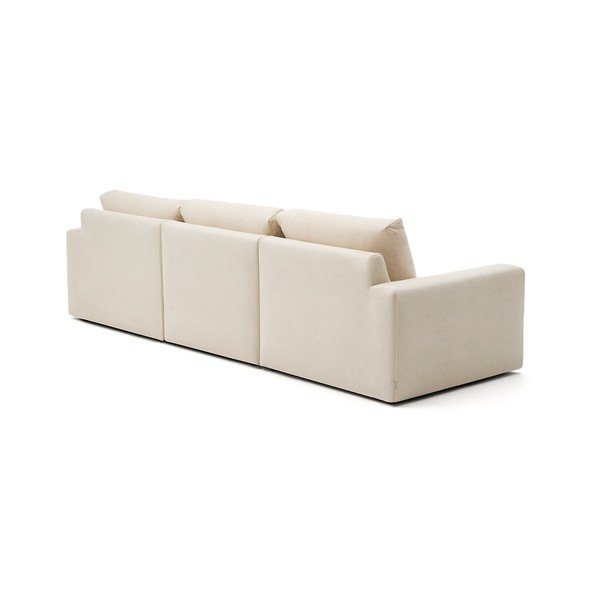 Bež kotna sedežna garnitura iz šenilje (desni kot/z ležalnikom) Alea – Kave Home-image-4