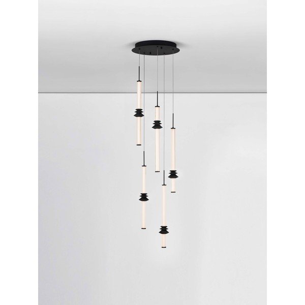 Mat črna keramična LED zatemnitvena viseča svetilka s senčilom iz akrilnega stekla ø 35 cm Stalactite – Nova Luce-image-3