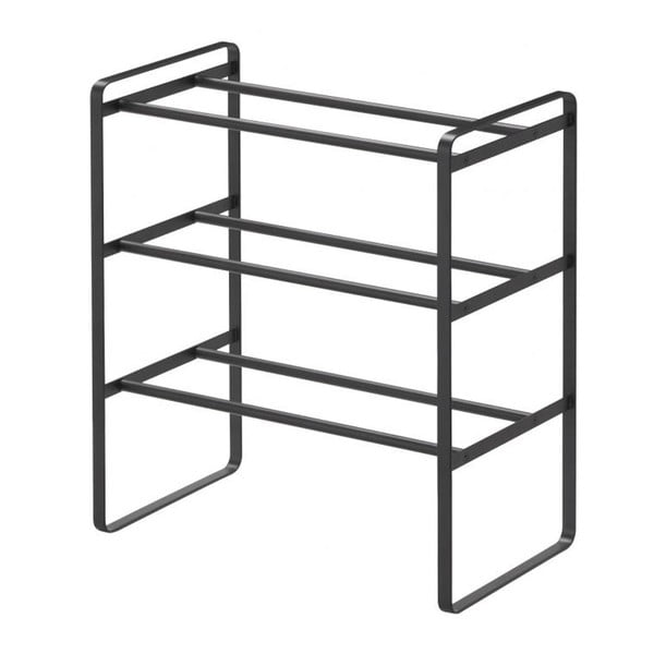 Črn nastavljivo stojalo za čevlje s 3 nivoji YAMAZAKI Maebashi-image-1