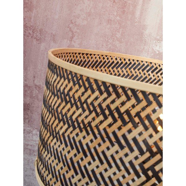 Črna/naravna stoječa svetilka z bambusovim senčnikom (višina 128 cm) Java – Good&Mojo-image-4
