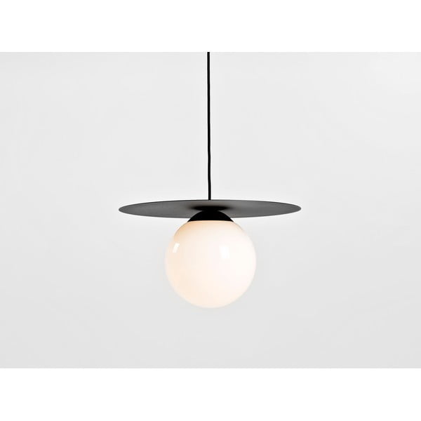 Črna viseča svetilka s steklenim senčilom ø 40 cm Skiva Ball – CustomForm-image-3