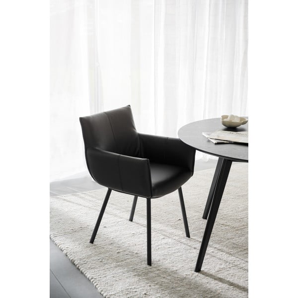 Črni oblazinjeni jedilni stoli v kompletu 2 ks Hinckley – Rowico-image-1
