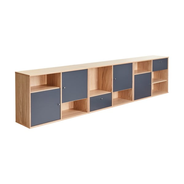 Črna nizka komoda v hrastovem dekorju 267x61 cm Mistral - Hammel Furniture-image-2