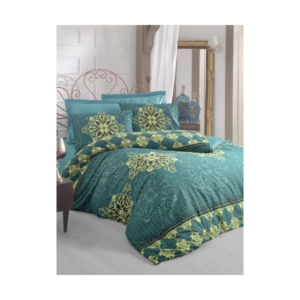 Satenasto posteljno perilo za zakonsko posteljo Azura, 200 x 220 cm