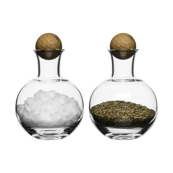Posodica za sol in poper Sagaform Oval Oak, 200 ml