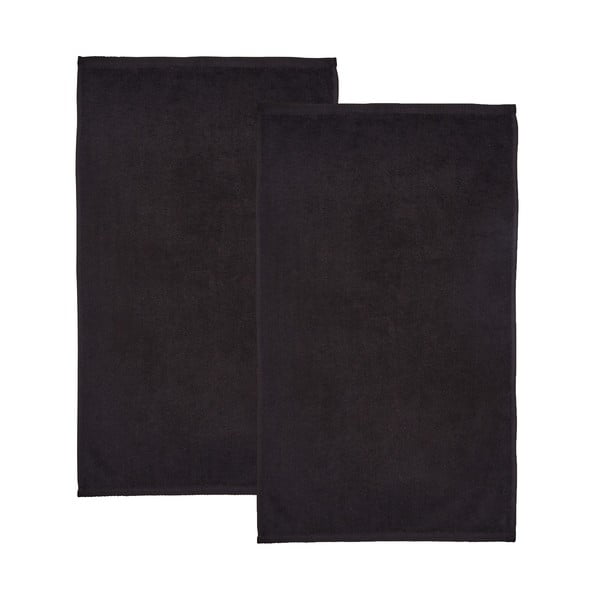 Črne hitro sušeče frotirne bombažne brisače v kompletu 2 ks 90x140 cm Quick Dry – Catherine Lansfield