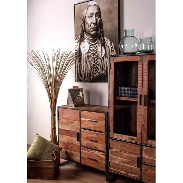 Komoda iz masivne akacije v naravni barvi 90x90x40 cm Elmer – Bizzotto-image-1
