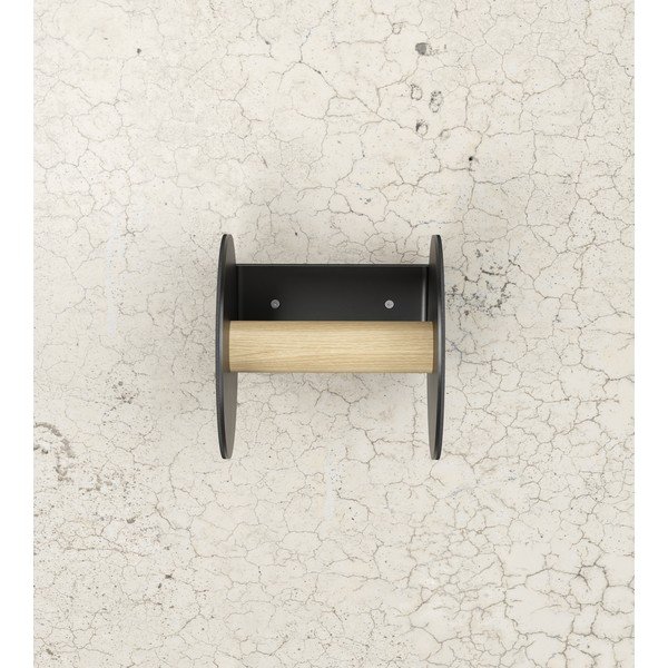 Črno stensko držalo za toaletni papir Nupo – LIND DNA-image-2