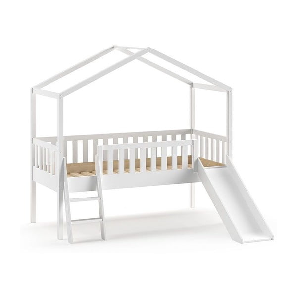 Bela otroška dvignjena postelja v obliki hiške 90x200 cm Dallas - Vipack