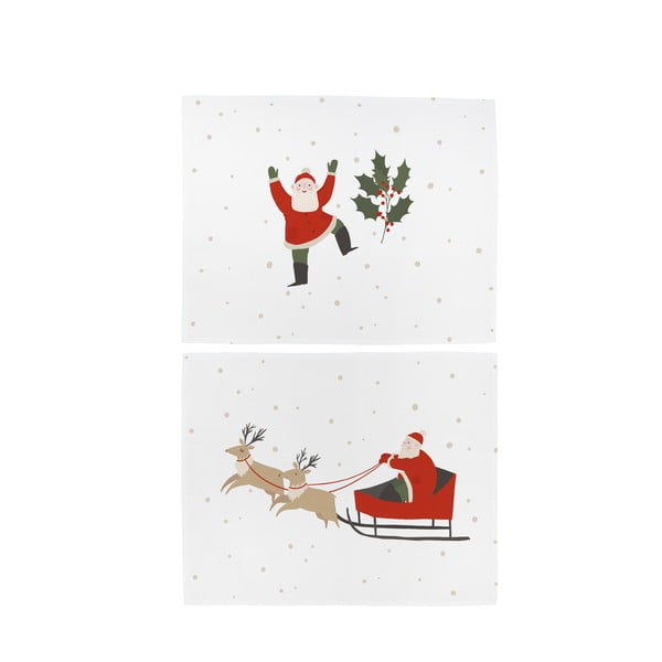 Tekstilni pogrinjki v kompletu 2 ks z božičnim motivom 35x47 cm Happy Santa – Butter Kings