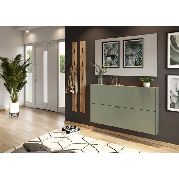 Zelena/siva preklopna omarica za čevlje Ameca – Germania-image-1