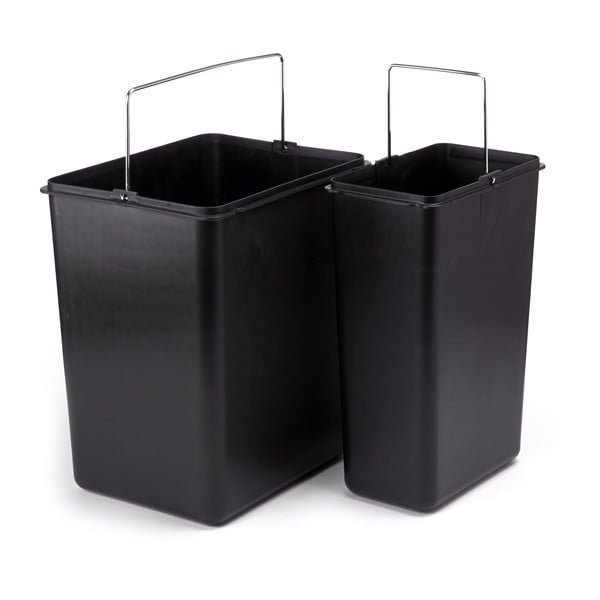 Jeklen koš za smeti za ločevanje odpadkov v mat srebrni barvi s pedalom 18+8 l Tri Selectif – MSV-image-2