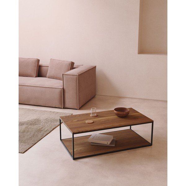 Mizica z mizno ploščo v orehovem dekorju v temni naravni barvi 60x110 cm Yoana – Kave Home-image-1