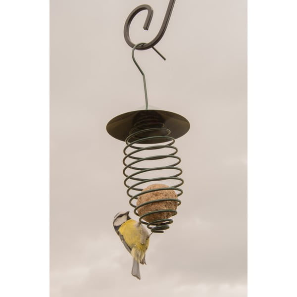 Temno zelena kovinska krmilnica s streho Esschert Design, ⌀ 10,8 cm-image-4