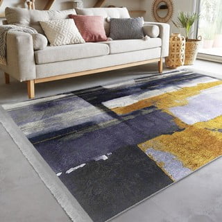 Rumena/temno modra pralna preproga 80x150 cm Unique – Mila Home
