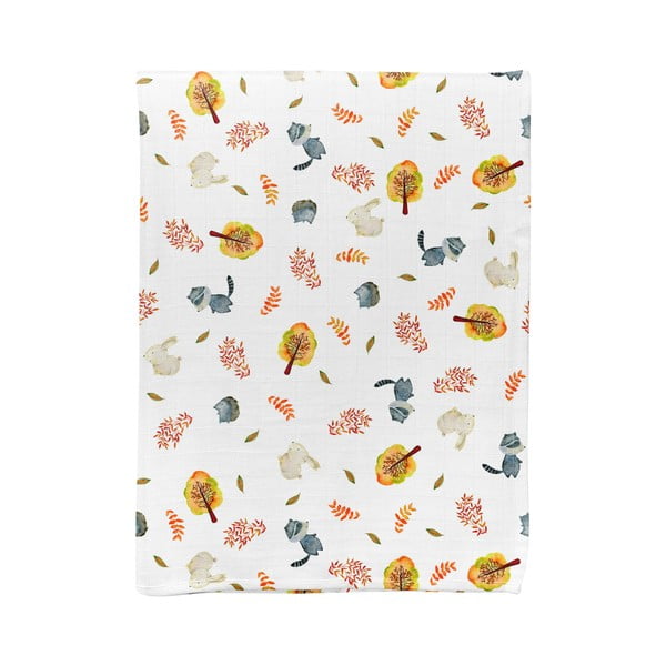 Bela otroška odeja iz muslina 75x100 cm Forest – Mijolnir