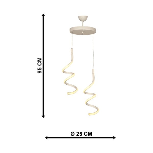 Bela kovinska LED viseča svetilka ø 25 cm Hilton – Squid Lighting-image-3