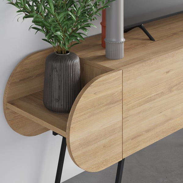 TV omarica v hrastovem dekorju 195x57 cm Saluso – Marckeric-image-3