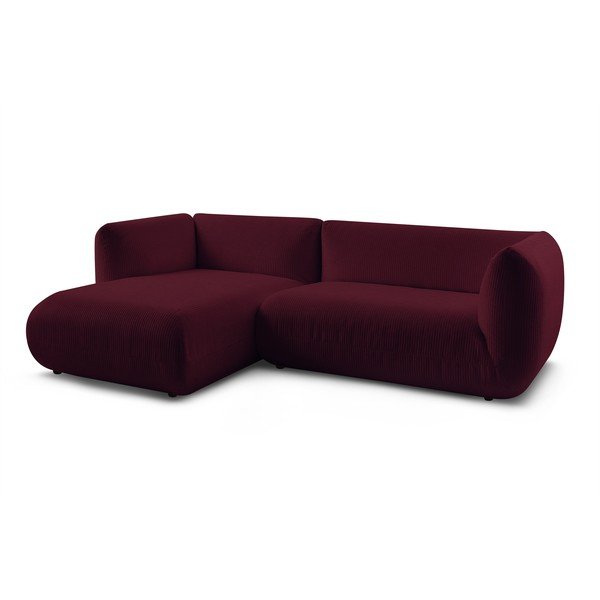 Bordo rdeča kotna žametna zofa (levi kot) Lecomte - Bobochic Paris-image-3