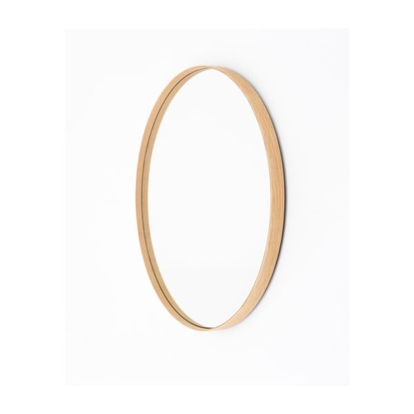 Stensko ogledalo s hrastovim okvirjem Wireworks Glance, ⌀ 66 cm-image-1