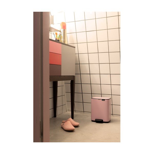 Rožnat jeklen koš za smeti s pedalom 4 l Bo – Brabantia-image-1