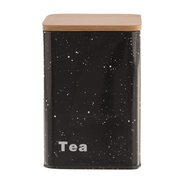 Kovinska škatla za čaj z lesenim pokrovom Orion Mramor